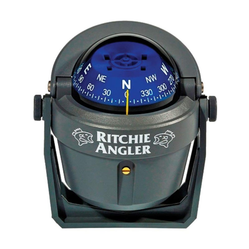 Ritchie Navigation RA-91 Angler Compass - Bracket Mount, Gray with Blue Dial, 2-3/4" - Image 1